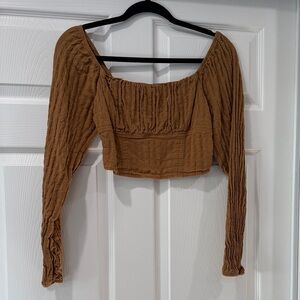 Wild Fable Tan Long Sleeve Blouse